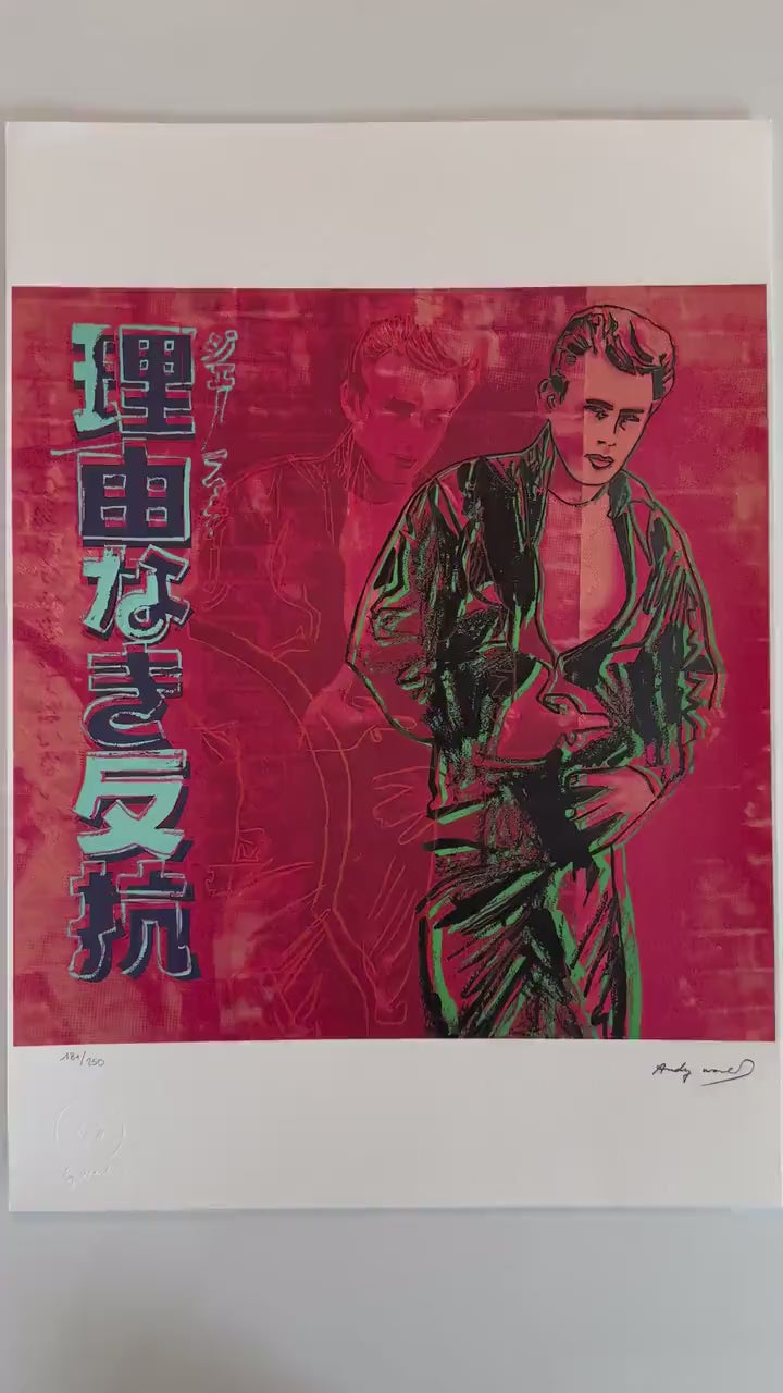 ANDY WARHOL James Dean Gesigneerd - Certificaat Leo Castelli - Pop art Advertising- lithograph