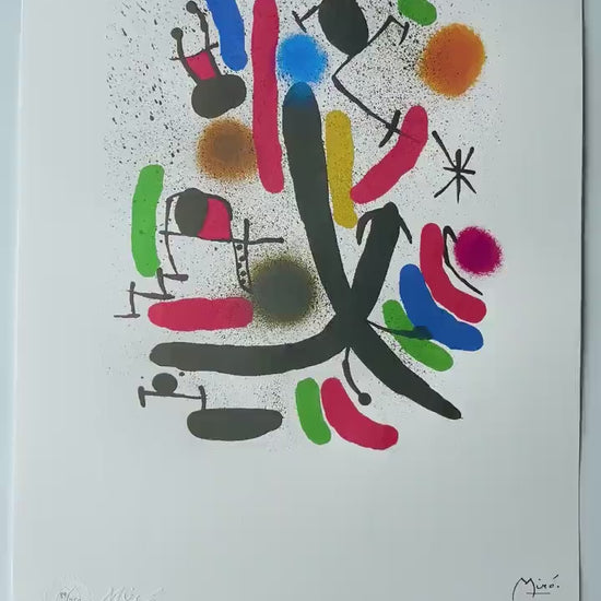 Genummerde editie Joan Miró, Abstract prachtige levendige kleuren - Gesigneerd - Certificaat -  limited Barcelona Espana -