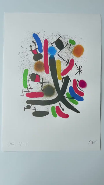 Genummerde editie Joan Miró, Abstract prachtige levendige kleuren - Gesigneerd - Certificaat -  limited Barcelona Espana -