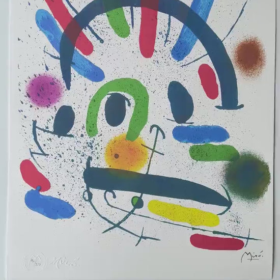 Genummerde editie Joan Miró, Abstract prachtige levendige kleuren - Gesigneerd - Certificaat -  limited Barcelona Espana -