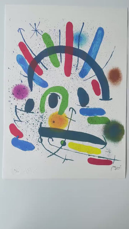 Genummerde editie Joan Miró, Abstract prachtige levendige kleuren - Gesigneerd - Certificaat -  limited Barcelona Espana -