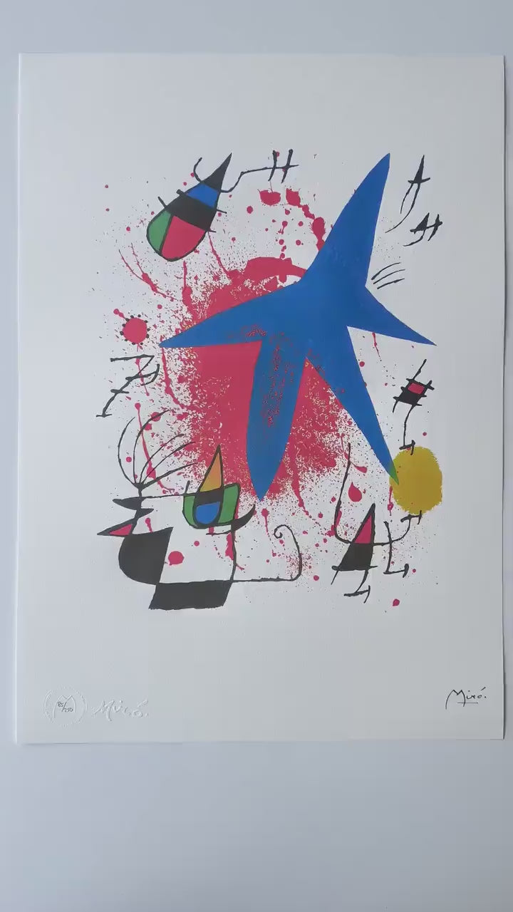 Genummerde editie Joan Miró, Abstract prachtige levendige kleuren - Gesigneerd - Certificaat -  limited Barcelona Espana -