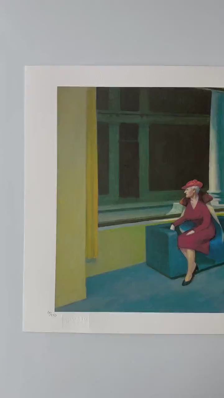 Genummerde editie Edward Hopper woman at the window  Gesigneerd - certificaat - lithograph