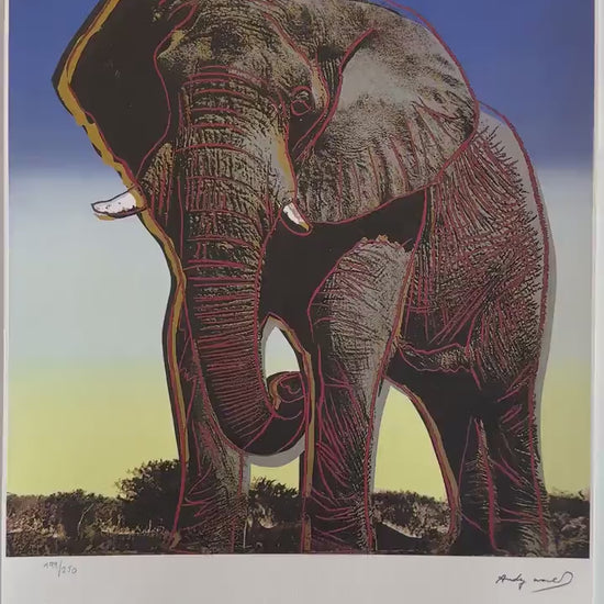 ANDY WARHOL Olifant Gesigneerd - Certificaat Leo Castelli - Pop art  Bedreigde diersoorten- lithograph