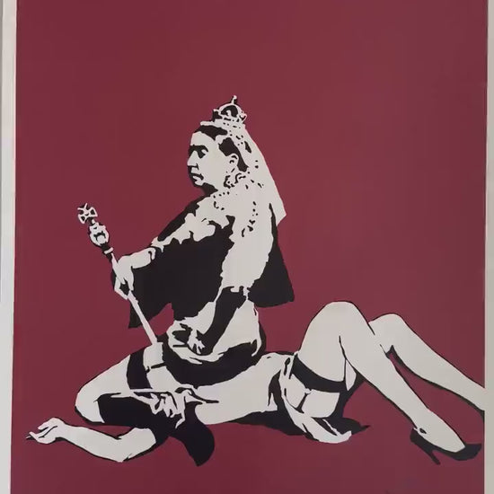 BANKSY  Queen Vic Gesigneerd - certificaat - Banksy Grafitti Art, Banksy Wall Art, Banksy Lithograph, Banksy Gift, Banksy Stencil Art