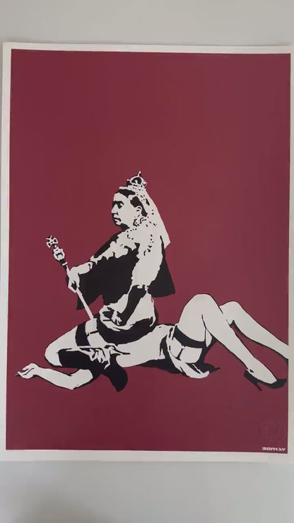 BANKSY  Queen Vic Gesigneerd - certificaat - Banksy Grafitti Art, Banksy Wall Art, Banksy Lithograph, Banksy Gift, Banksy Stencil Art