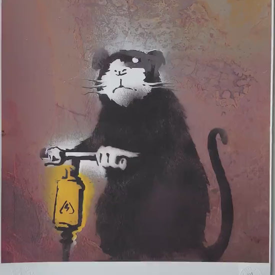 BANKSY Roadwork rat Gesigneerd - certificaat - Banksy Grafitti Art, Banksy Wall Art, Banksy Lithograph, Banksy Gift, Banksy Stencil Art