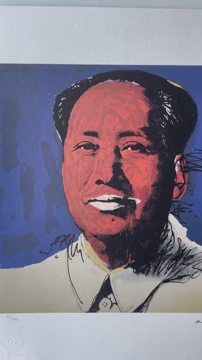 ANDY WARHOL Mao Gesigneerd - Certificaat - Leo Castelli - Pop art -- lithograph