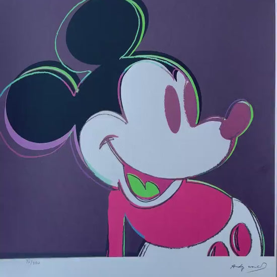 Genummerde editie ANDY WARHOL Mickey mouse zwart rood Gesigneerd - Certificaat - Leo Castelli - Pop art -- lithograph