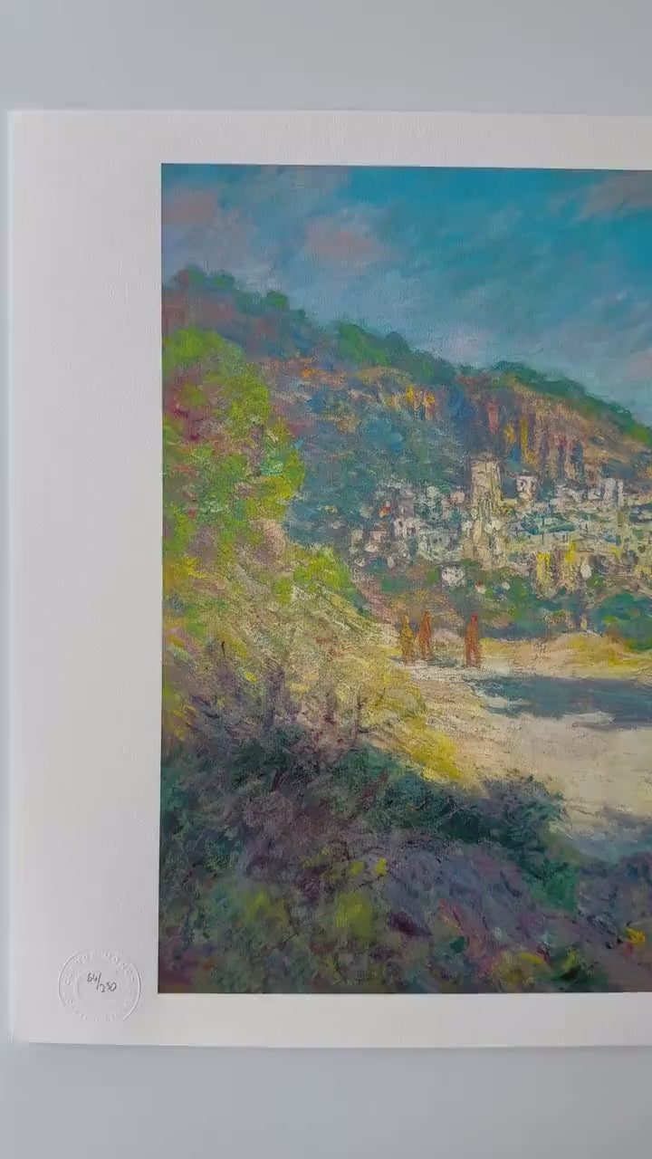 Genummerde editie Claude Monet Weg naar Monte Carlo Gesigneerd - certificaat - lithograph