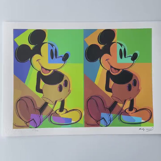 Genummerde editie ANDY WARHOL double mickey  Gesigneerd - Certificaat Leo Castelli - Pop art - lithograph