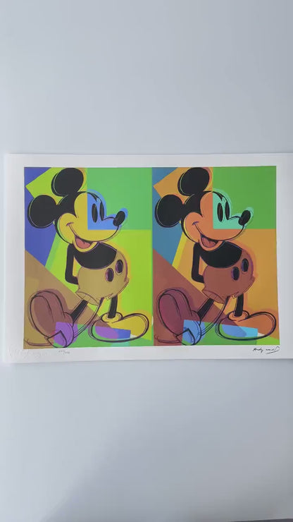 Genummerde editie ANDY WARHOL double mickey  Gesigneerd - Certificaat Leo Castelli - Pop art - lithograph